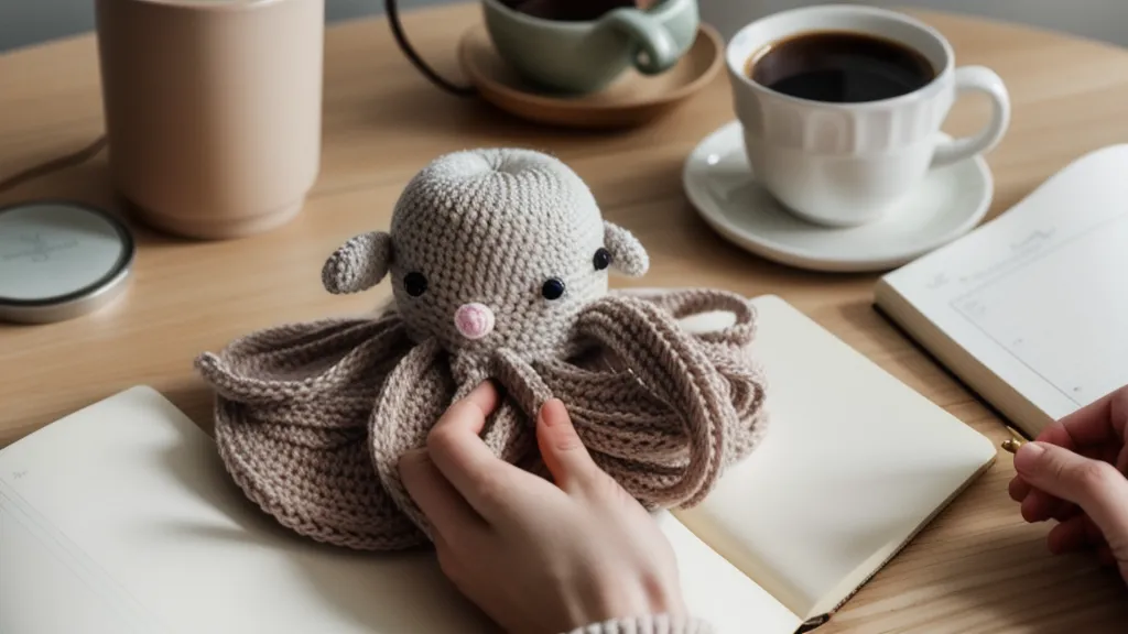 Ojos de seguridad bien fijados en un amigurumi terminado, sin holgura ni riesgo de que se salgan
