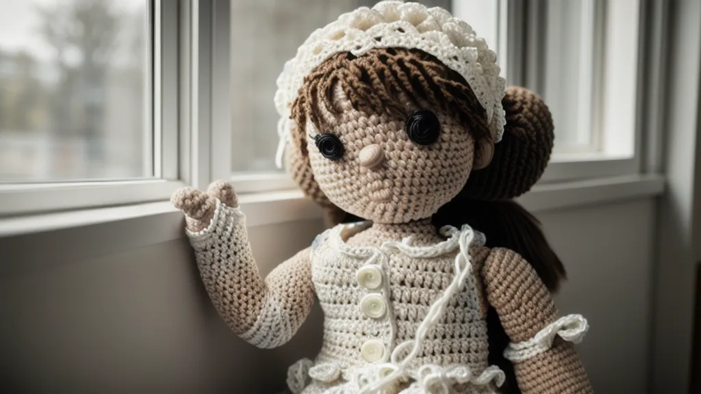 Amigurumi fallido con el relleno blanco asomando a través de los puntos abiertos.