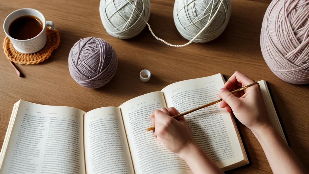 Cuaderno de notas de tejido con conteo de puntos de crochet y amigurumi terminado