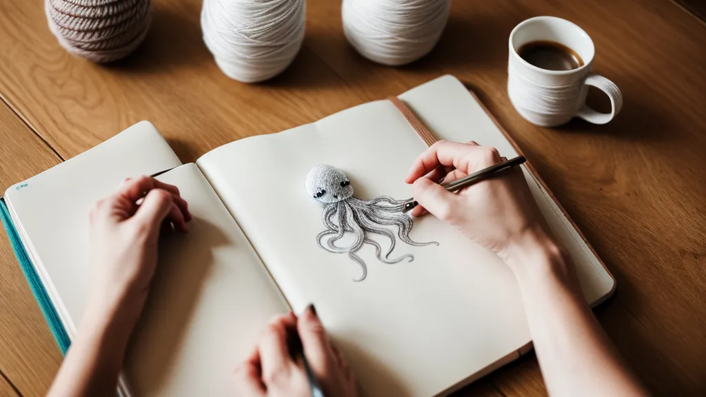 Mano anotando correcciones a lápiz sobre un patrón de crochet impreso antes de perforarlo