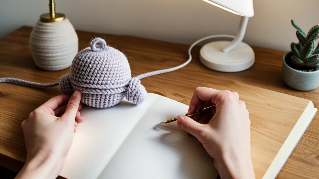 Ovillo de lana y amigurumi terminado sobre la mesa, ejemplo de patrones de amigurumis para avanzados