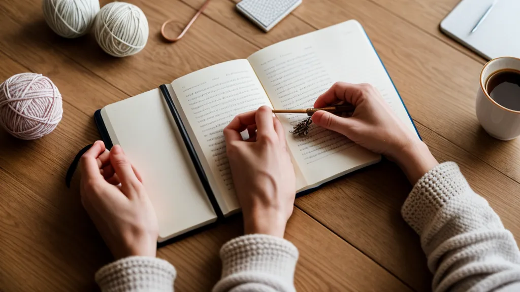 Cuaderno con conteo de puntos y marcador de vueltas, disciplina técnica en amigurumi avanzado