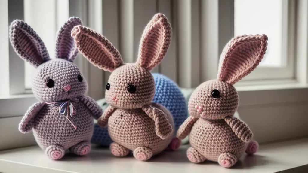 Amigurumi de conejo con orejas desiguales por un patrón de amigurumis gratuito mal editado