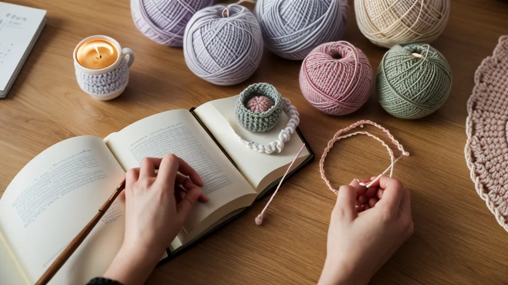 Técnica de anillo mágico crochet: cruce del hilo sobre los dedos antes de tejer los primeros puntos